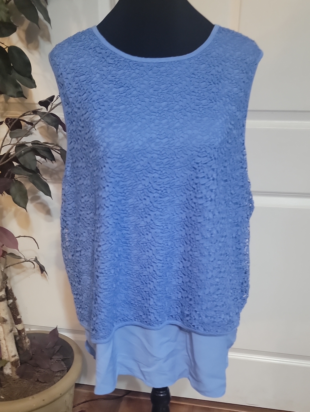 Apt. 9 Sky Blue Textured Layered Sleeveless Camisole